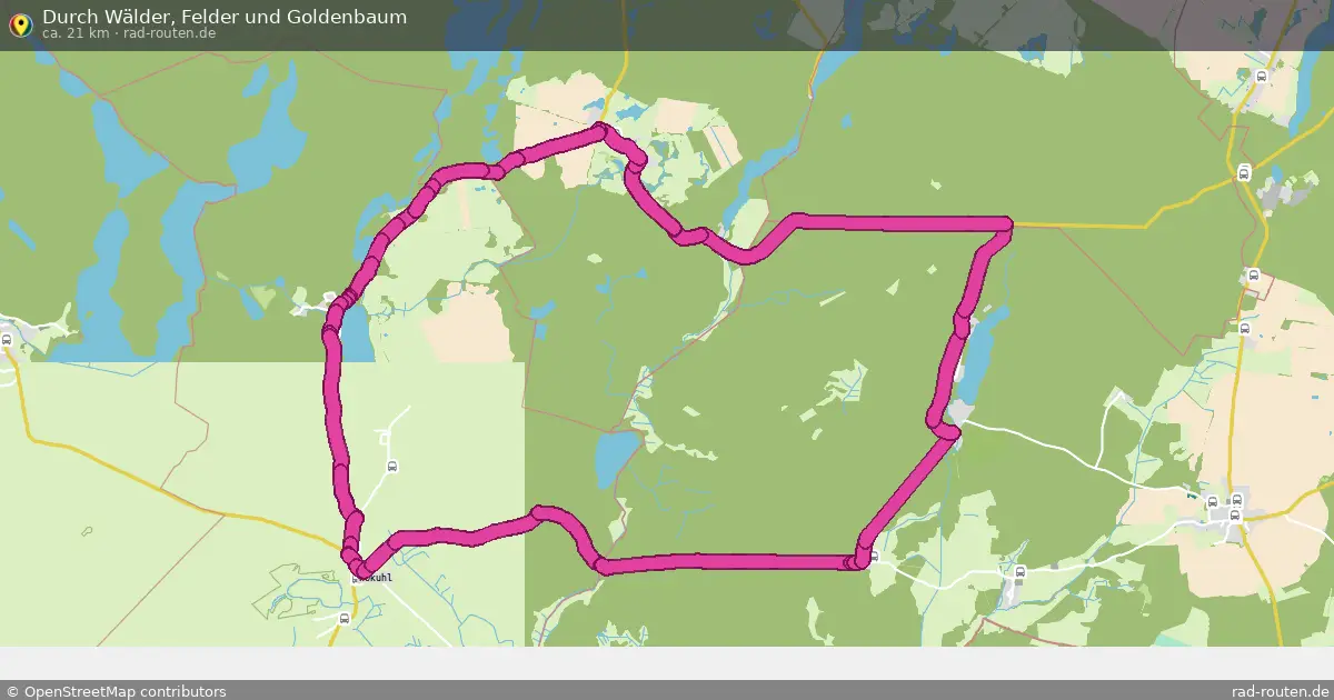 Durch Wälder, Felder und Goldenbaum – Fernradroute auf Rad-Routen.de