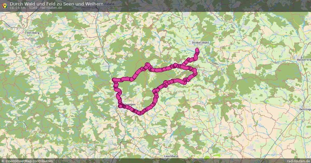 Durch Wald und Feld zu Seen und Weihern (SOA9) – Fernradroute auf Rad-Routen.de