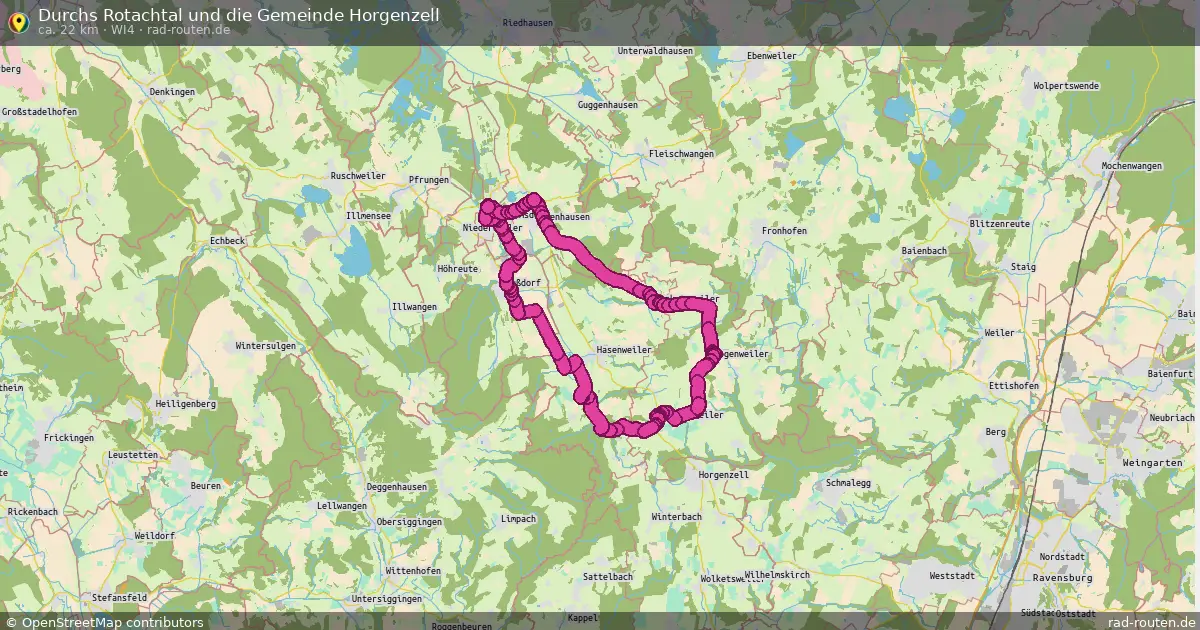 Durchs Rotachtal und die Gemeinde Horgenzell (WI4) – Fernradroute auf Rad-Routen.de