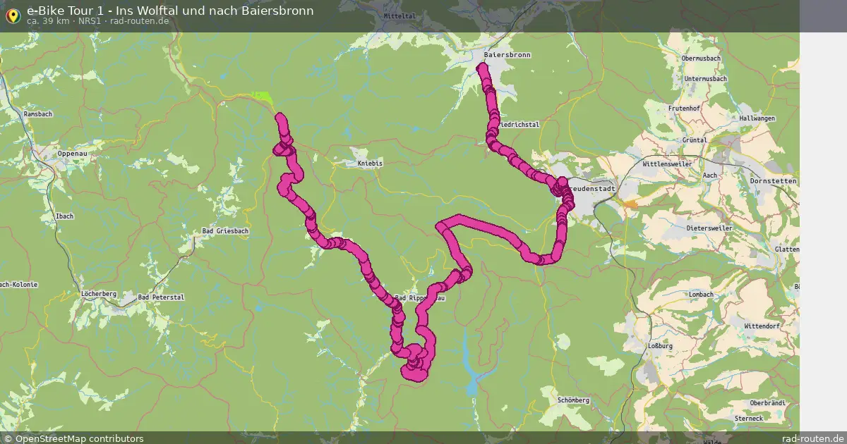 e-Bike Tour 1 - Ins Wolftal und nach Baiersbronn (NRS1) – Fernradroute auf Rad-Routen.de