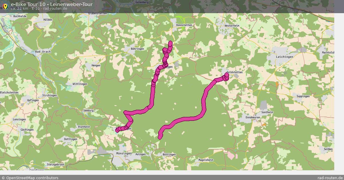 e-Bike Tour 10 - Leinenweber-Tour (e-10) – Fernradroute auf Rad-Routen.de