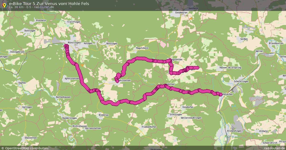 e-Bike Tour 5 Zur Venus vom Hohle Fels (e-5) – Fernradroute auf Rad-Routen.de