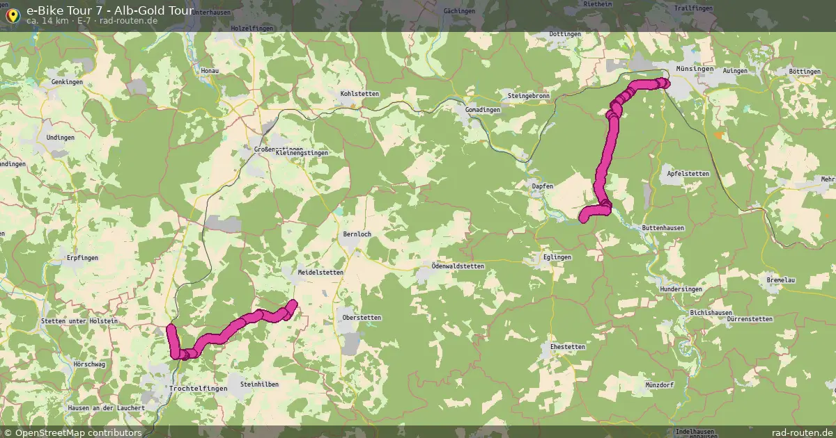 e-Bike Tour 7 - Alb-Gold Tour (e-7) – Fernradroute auf Rad-Routen.de