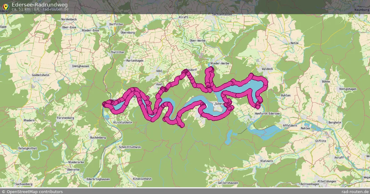 Edersee-Radrundweg (ER) – Fernradroute auf Rad-Routen.de