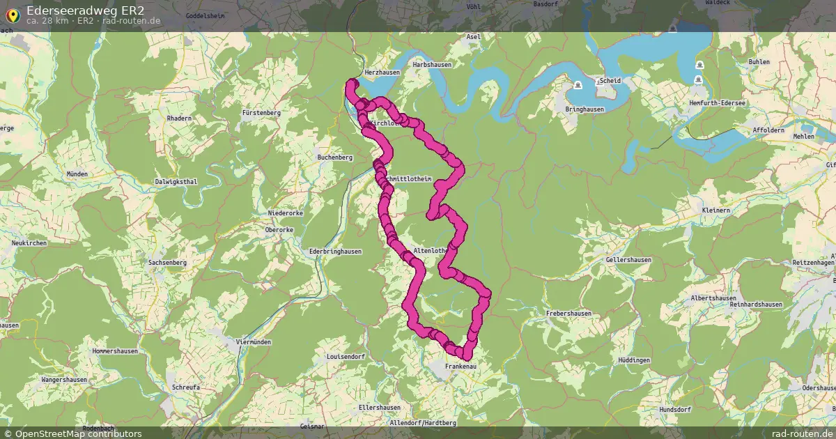 Ederseeradweg ER2 (ER2) – Fernradroute auf Rad-Routen.de
