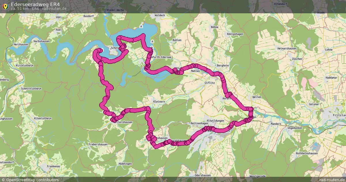 Ederseeradweg ER4 (ER4) – Fernradroute auf Rad-Routen.de