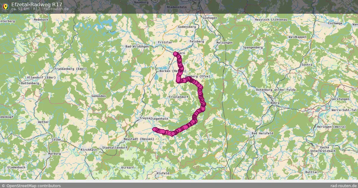 Efzetal-Radweg R17 (R17) – Fernradroute auf Rad-Routen.de
