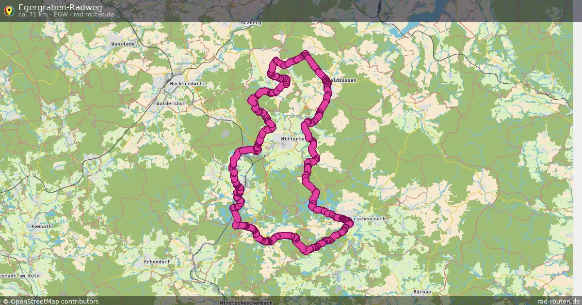 Egergraben-Radweg (EGW) – Fernradroute auf Rad-Routen.de