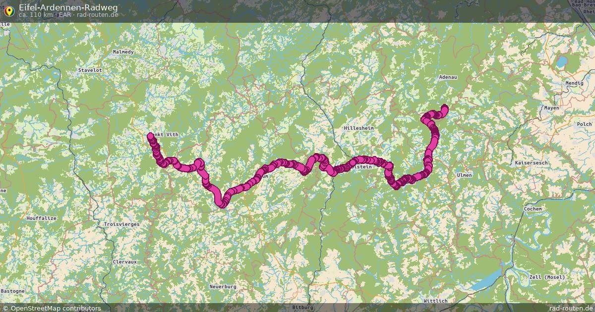 Eifel-Ardennen-Radweg (EAR) – Fernradroute auf Rad-Routen.de