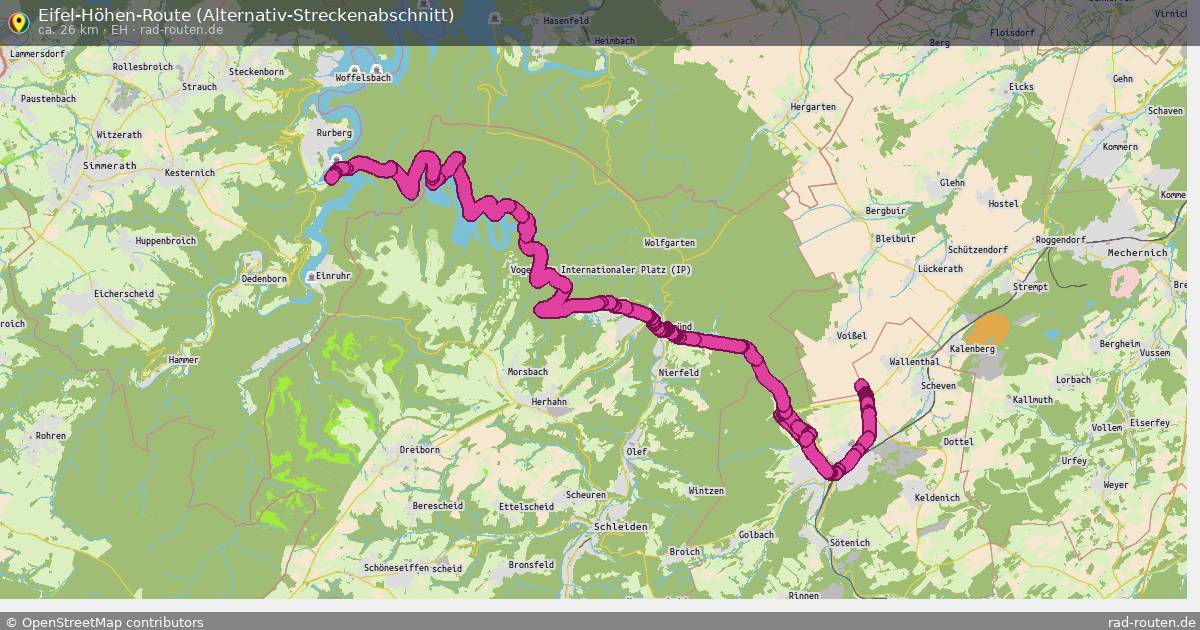 Eifel-Höhen-Route (Alternativ-Streckenabschnitt) (eH) – Fernradroute auf Rad-Routen.de