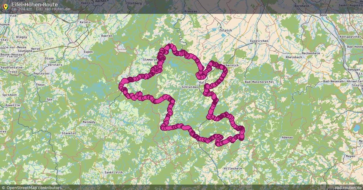 Eifel-Höhen-Route (eH) – Fernradroute auf Rad-Routen.de