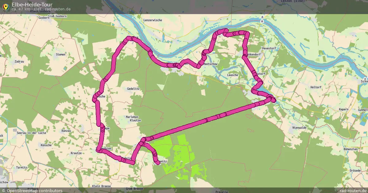 Elbe-Heide-Tour (EHT) – Fernradroute auf Rad-Routen.de