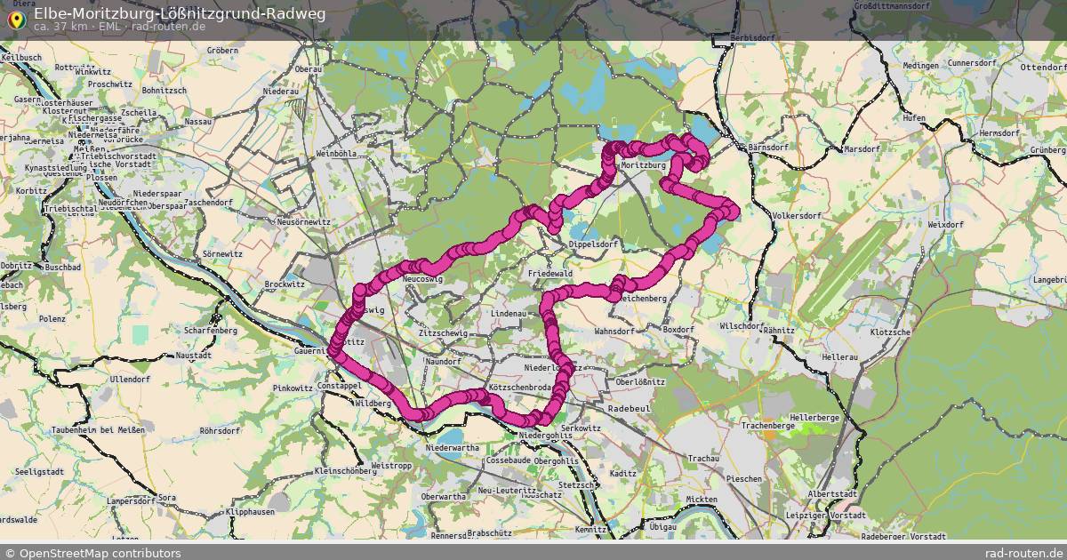 Elbe-Moritzburg-Lößnitzgrund-Radweg (EML) – Fernradroute auf Rad-Routen.de