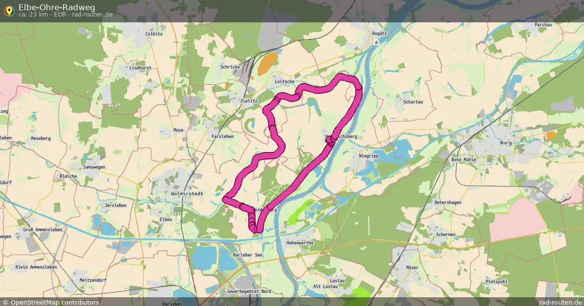 Elbe-Ohre-Radweg (EOR) – Fernradroute auf Rad-Routen.de