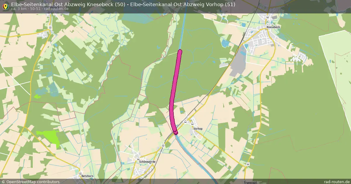 Elbe-Seitenkanal Ost Abzweig Knesebeck (50) - Elbe-Seitenkanal Ost Abzweig Vorhop (51) (50-51) – Fernradroute auf Rad-Routen.de