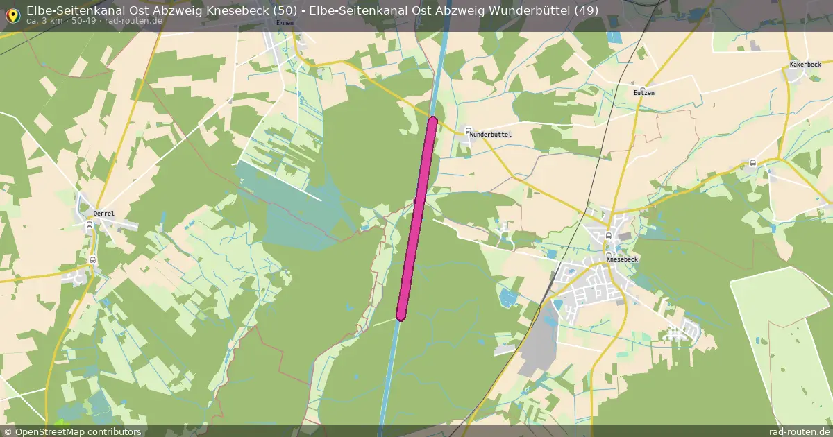 Elbe-Seitenkanal Ost Abzweig Knesebeck (50) - Elbe-Seitenkanal Ost Abzweig Wunderbüttel (49) (50-49) – Fernradroute auf Rad-Routen.de