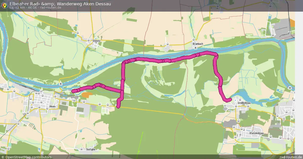 Elbnaher Rad- &amp; Wanderweg Aken Dessau (Ak-De) – Fernradroute auf Rad-Routen.de