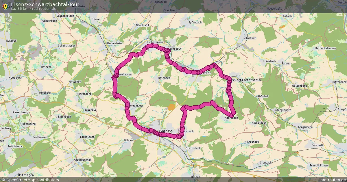 Elsenz-Schwarzbachtal-Tour – Fernradroute auf Rad-Routen.de