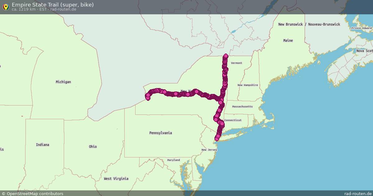 Empire State Trail (super, bike) (EST) – Fernradroute auf Rad-Routen.de