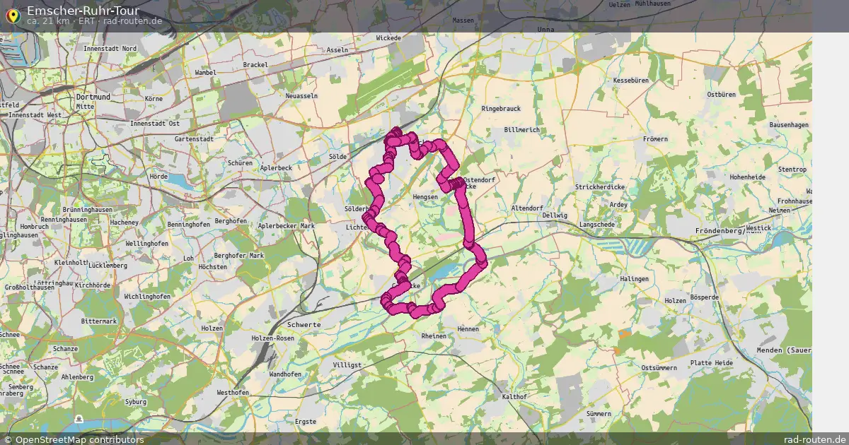 Emscher-Ruhr-Tour (ERT) – Fernradroute auf Rad-Routen.de