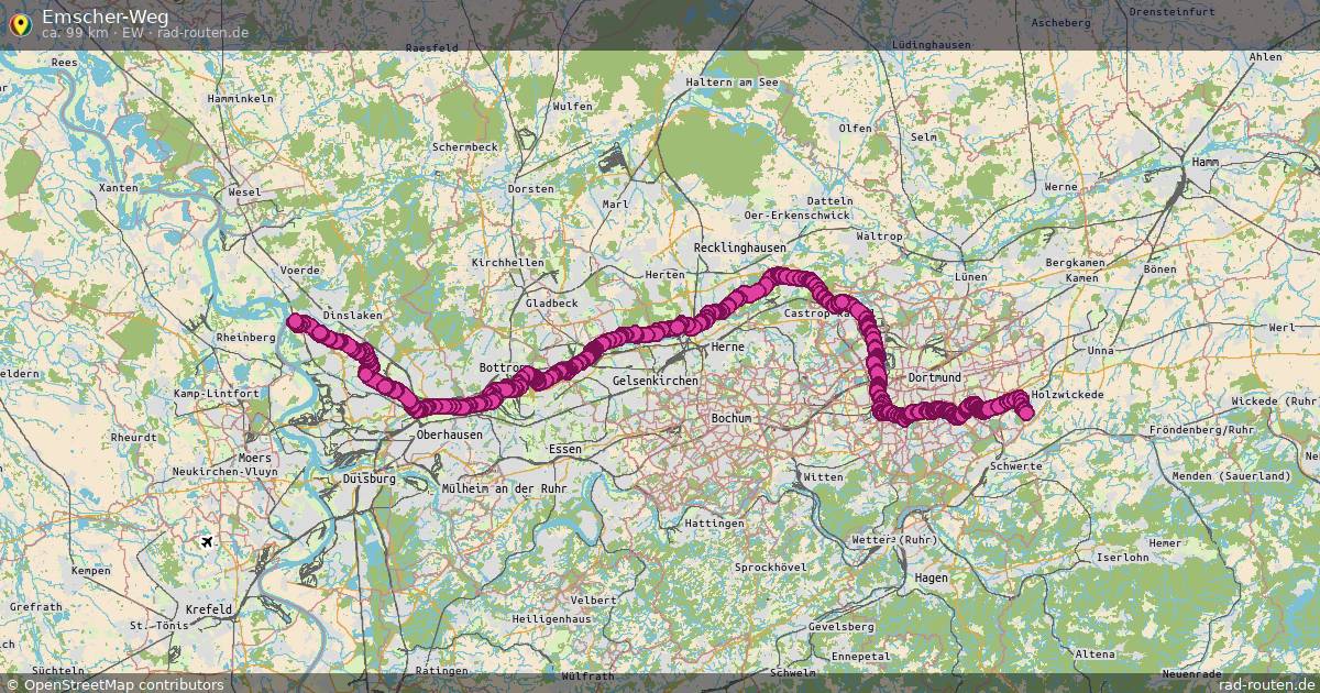 Emscher-Weg (EW) – Fernradroute auf Rad-Routen.de