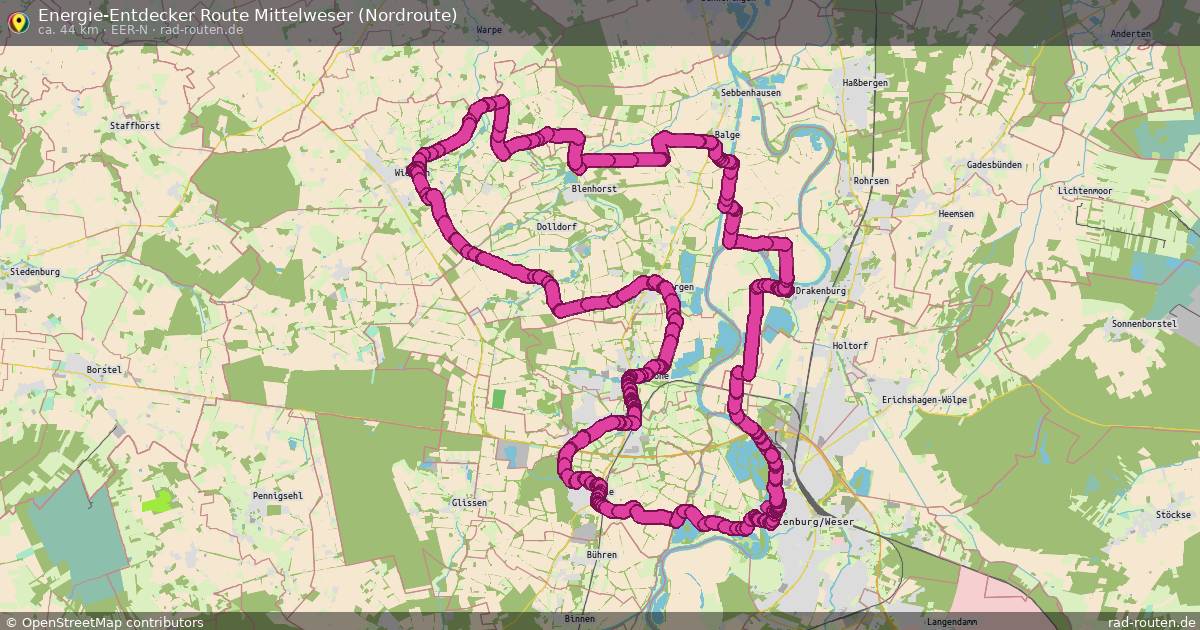 Energie-Entdecker Route Mittelweser (Nordroute) (EER-N) – Fernradroute auf Rad-Routen.de