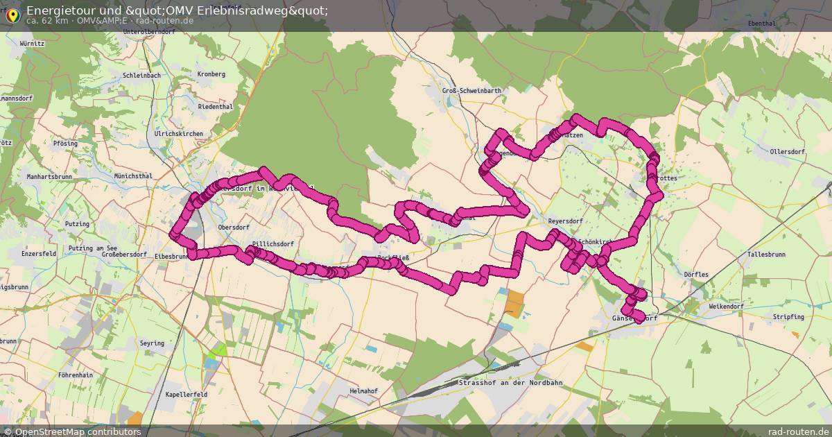 Energietour und "OMV Erlebnisradweg" (OMV&amp;E) – Fernradroute auf Rad-Routen.de