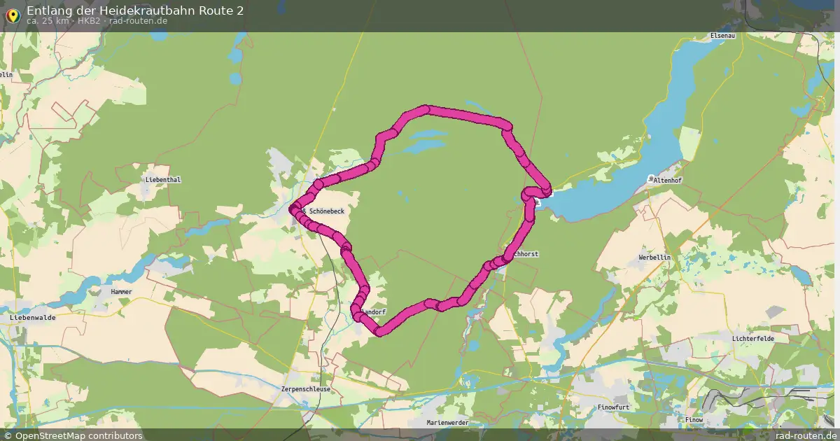 Entlang der Heidekrautbahn Route 2 (HKB2) – Fernradroute auf Rad-Routen.de