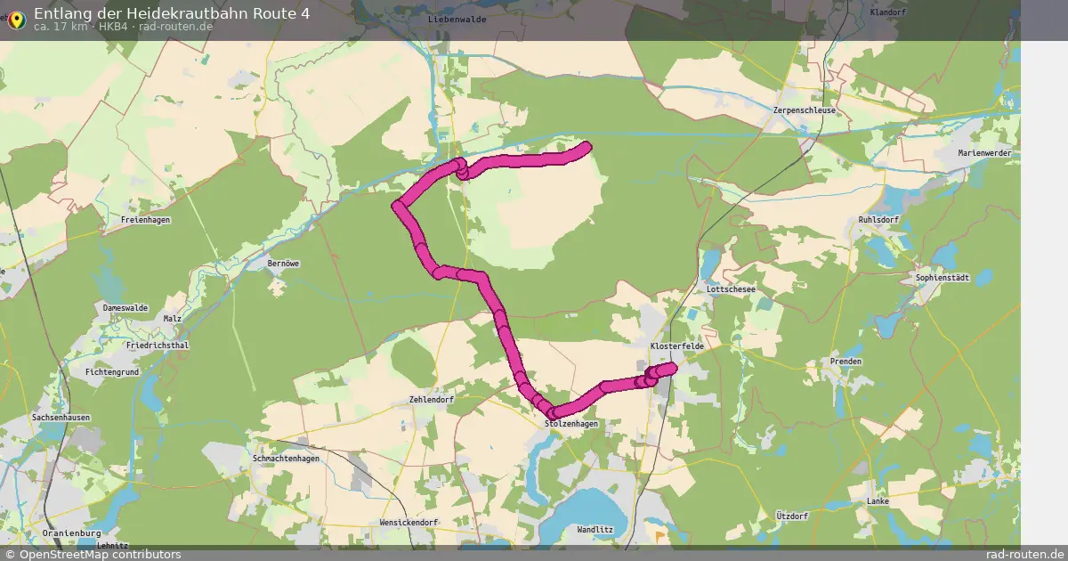 Entlang der Heidekrautbahn Route 4 (HKB4) – Fernradroute auf Rad-Routen.de
