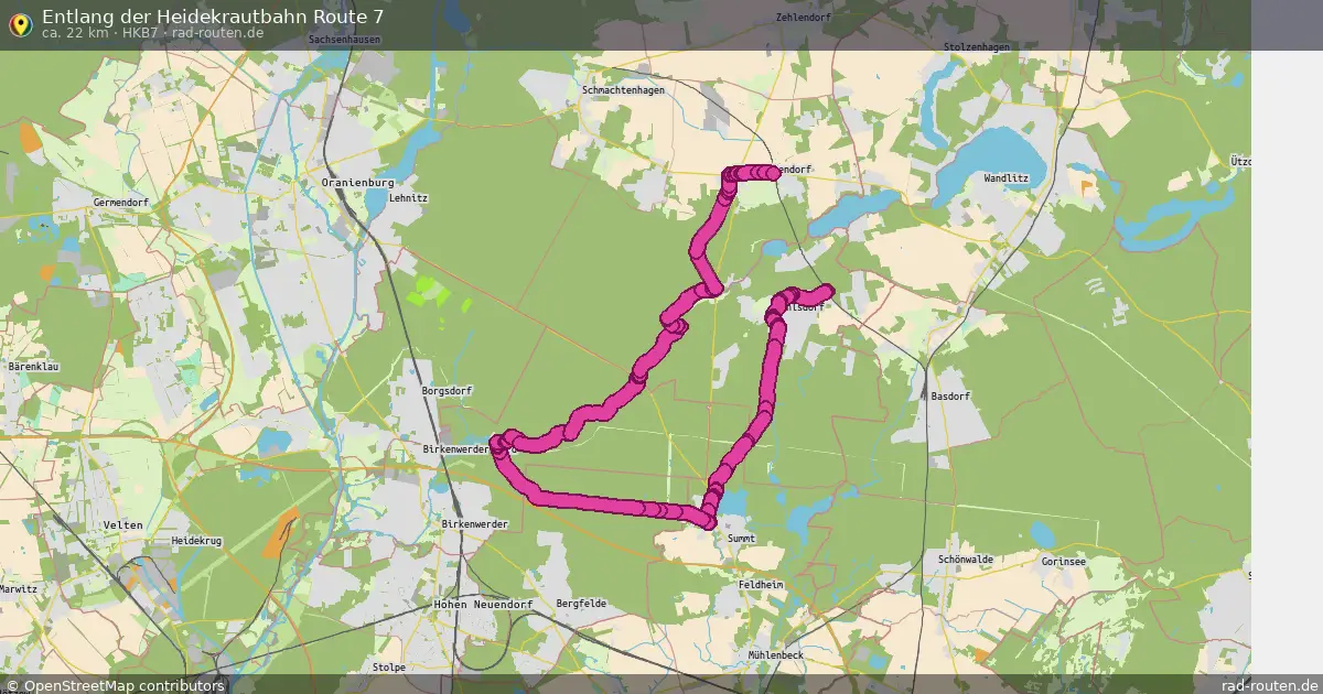 Entlang der Heidekrautbahn Route 7 (HKB7) – Fernradroute auf Rad-Routen.de