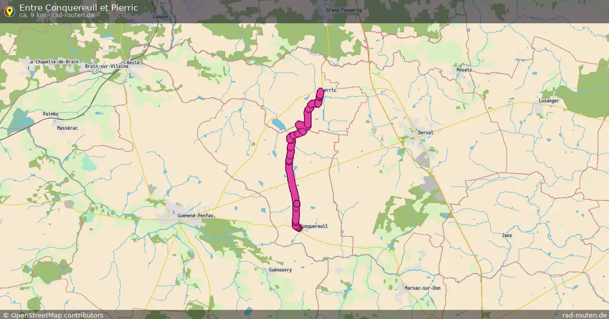 Entre Conquereuil et Pierric – Fernradroute auf Rad-Routen.de