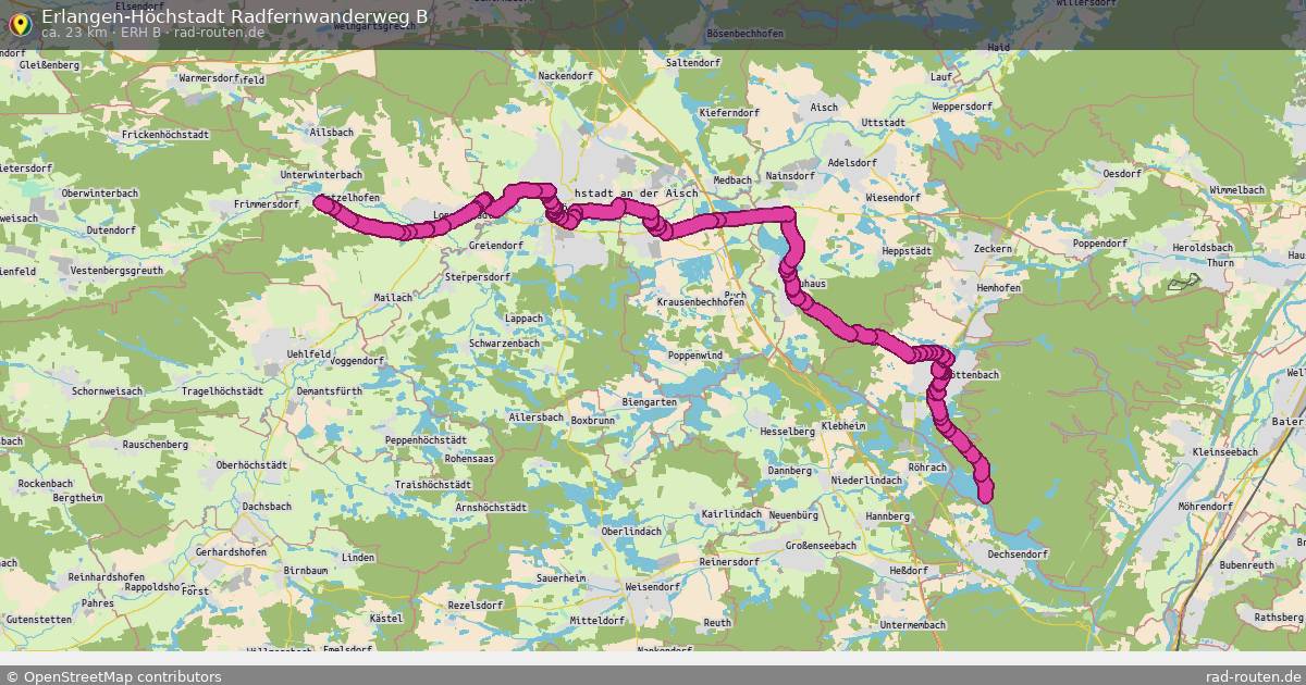 Erlangen-Höchstadt Radfernwanderweg B (ERH B) – Fernradroute auf Rad-Routen.de