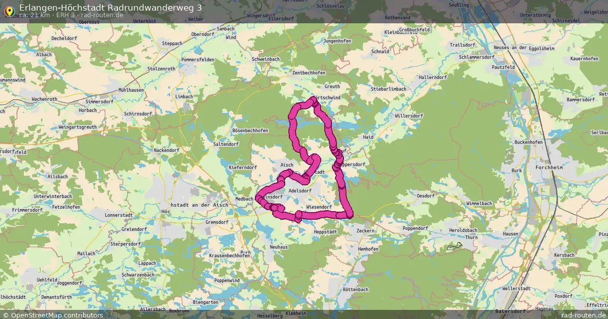 Erlangen-Höchstadt Radrundwanderweg 3 (ERH 3) – Fernradroute auf Rad-Routen.de
