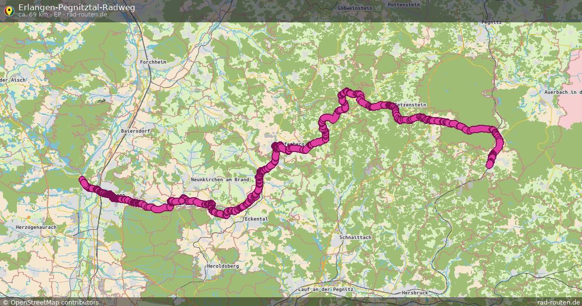 Erlangen-Pegnitztal-Radweg (EP) – Fernradroute auf Rad-Routen.de