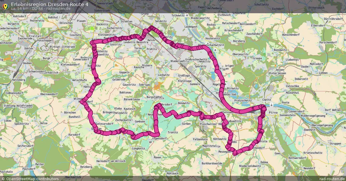 Erlebnisregion Dresden Route 4 (DD-R4) – Fernradroute auf Rad-Routen.de