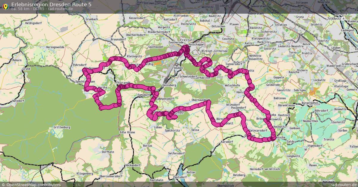 Erlebnisregion Dresden Route 5 (DD-R5) – Fernradroute auf Rad-Routen.de
