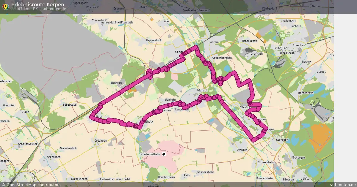 Erlebnisroute Kerpen (EK) – Fernradroute auf Rad-Routen.de