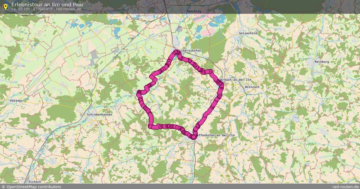 Erlebnistour an Ilm und Paar (ETI&amp;P) – Fernradroute auf Rad-Routen.de