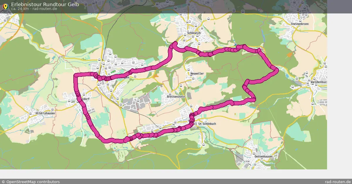 Erlebnistour Rundtour Gelb – Fernradroute auf Rad-Routen.de