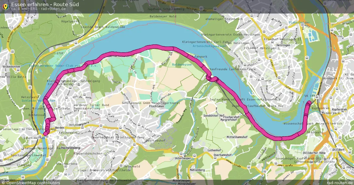 Essen erfahren - Route Süd (ERS) – Fernradroute auf Rad-Routen.de