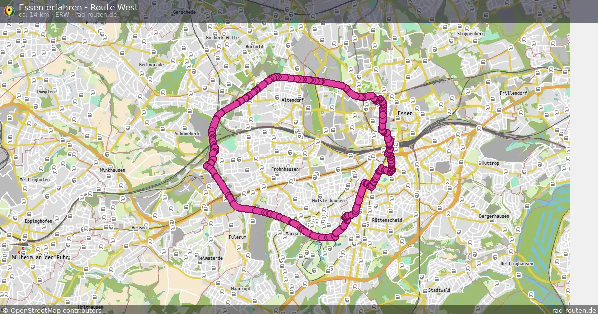 Essen erfahren - Route West (ERW) – Fernradroute auf Rad-Routen.de