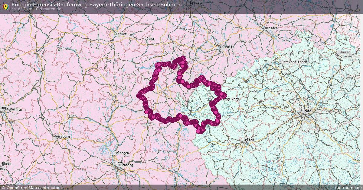 Euregio-Egrensis-Radfernweg Bayern-Thüringen-Sachsen-Böhmen – Fernradroute auf Rad-Routen.de
