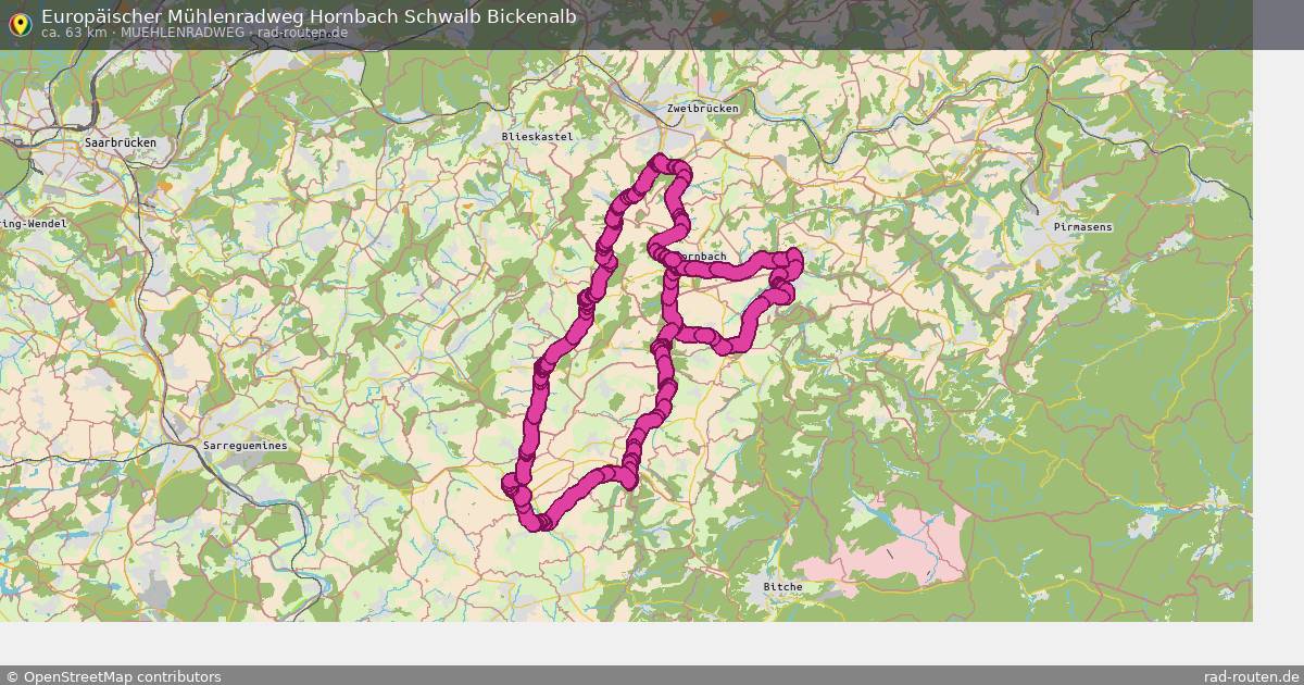 Europäischer Mühlenradweg Hornbach Schwalb Bickenalb (Muehlenradweg) – Fernradroute auf Rad-Routen.de