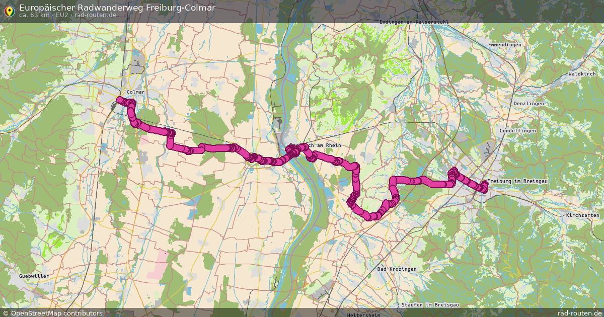 Europäischer Radwanderweg Freiburg-Colmar (Eu2) – Fernradroute auf Rad-Routen.de