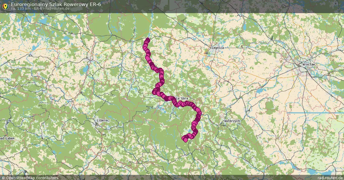 Euroregionalny Szlak Rowerowy ER-6 (ER-6) – Fernradroute auf Rad-Routen.de