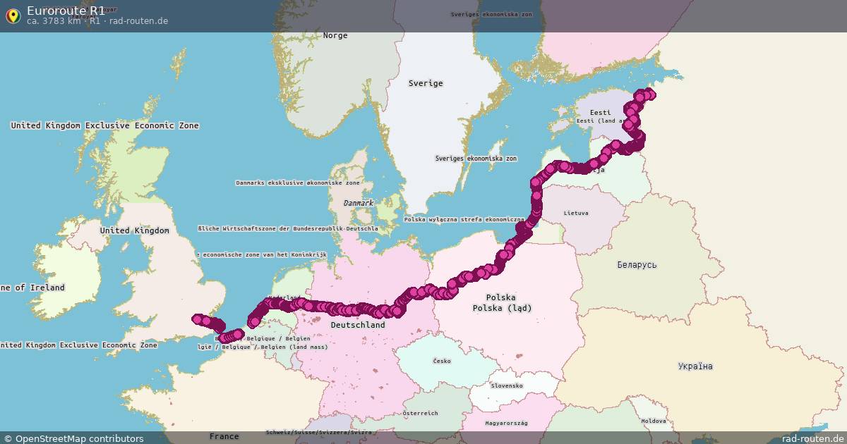 Euroroute R1 (R1) – Fernradroute auf Rad-Routen.de