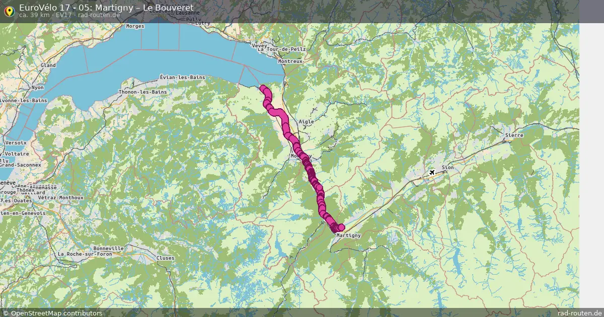 EuroVélo 17 - 05: Martigny – Le Bouveret (EV17) – Fernradroute auf Rad-Routen.de
