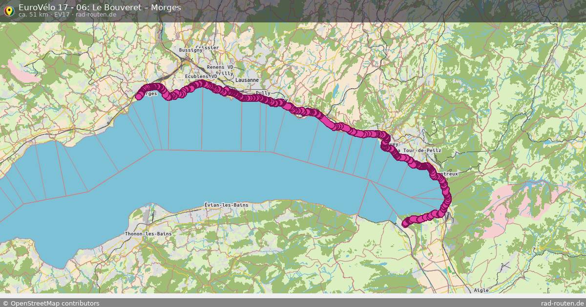 EuroVélo 17 - 06: Le Bouveret – Morges (EV17) – Fernradroute auf Rad-Routen.de