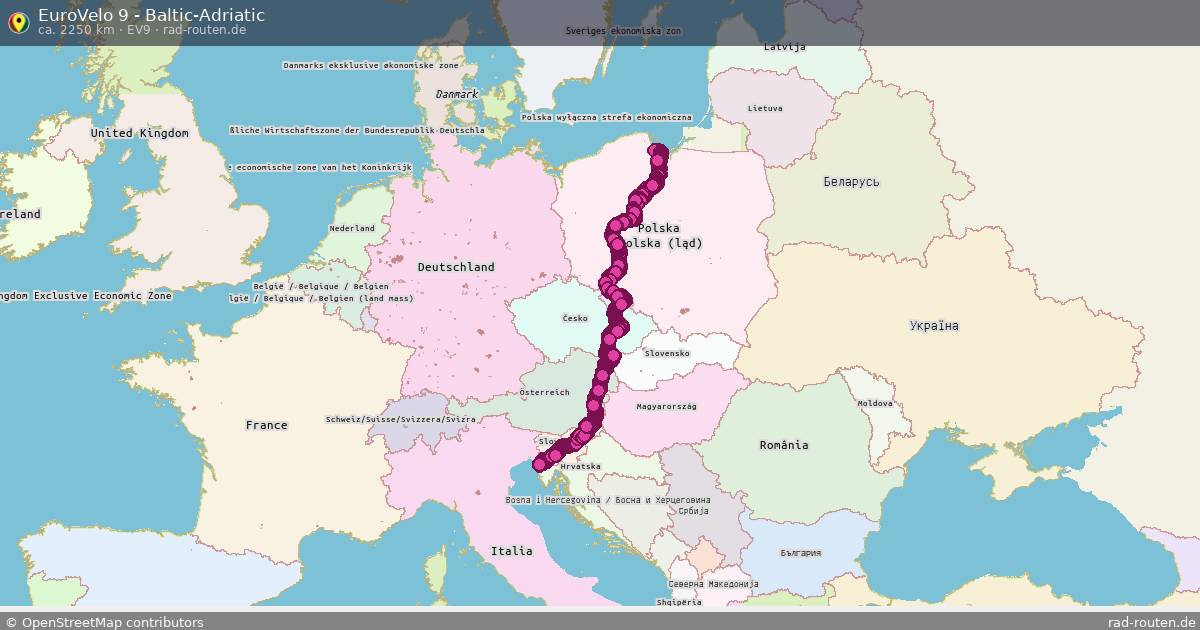 EuroVelo 9 - Baltic-Adriatic (EV9) – Fernradroute auf Rad-Routen.de