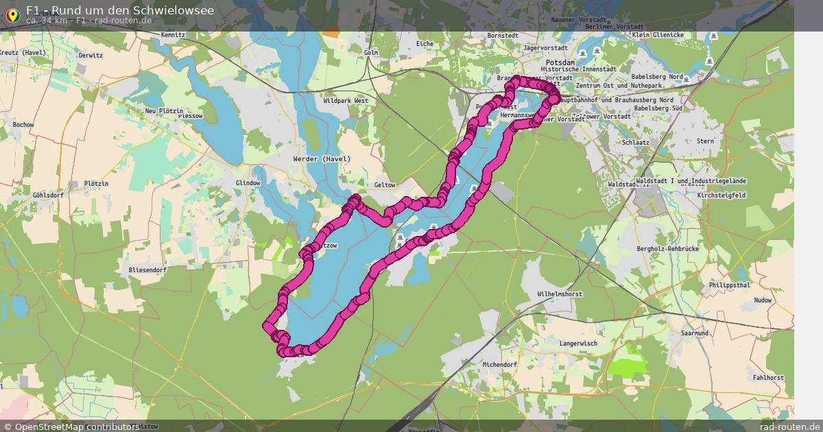 F1 - Rund um den Schwielowsee (F1) – Fernradroute auf Rad-Routen.de